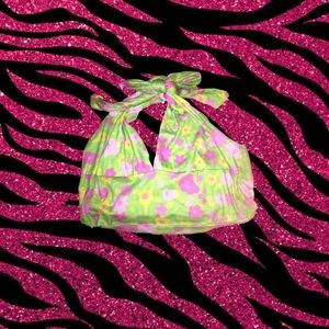 Cropped Allover Floral Rib-Knit Halter Top